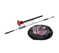 Yechiry Antenne Décorative en Métal 1/10, Antenne de Couverture de Pneu de Secours en Cuir, Jack Réglable en Hauteur pour Voitures RC Crawler SCX10, CC01, D90, D110 et TF2