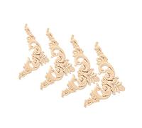 Yechiry Appliques en Bois de Décoration en Forme de Fleur, 4 Pièces, Onlay Non Peint pour Meubles et Murs (12 * 12)