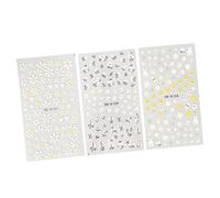Yechiry Autocollants Ongles Fleurs, 3PCS Set Nail Art Stickers, pour