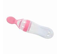 Yechiry Babe Feeder, 90 Ml Silicone Babe Céréale Compresseur, Food Fheders, Food Bottle Fheater avec Cuillère pour Nourrir les Céréales, le Lait et la Bouillie (PINK)
