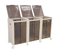 Yechiry Bac de Rangement, Conteneurs Pliables Empilables avec Roues, Poignées, Portes et Couvercles Transparents, Boîte Mobile pour Jouets, Vêtements, Livres, Collations (#12)