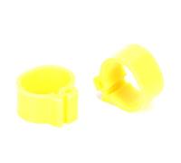 Yechiry Bandes de Jambe de Caille, 200pcs de 10 Mm Pigeons Pas d'anneau de Jambe de Mot, 0,4 X 0,3 Pouces de Volaille de Volaille Clamp/Holder d'identité pour la Plupart des Oiseaux Adultes (Yellow)