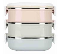 Yechiry Boîte à Déjeuner, Récipient Alimentaire en Acier Inoxydable avec Couche Intérieure en Acier Inoxydable 304, Poignée Dissimulée pour L'école, le Travail, les Voyages à la Maison (3 couches)