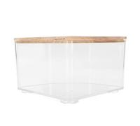 Yechiry Boîte de Bain de Sable pour Hamster, Bain de Sable Transparent en Matériau PS, Anti-Fuite pour Petits Animaux avec Forme d'éventail à Angle Droit et Support à Pattes Courtes, Idéal pour Les