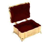 Yechiry Boîte d'organisateurs de Bijoux Vintage, Boîte de Rangement de l'organisateur à Bizarreries Rectangulaires de Luxe avec Conception de Poitrine de Trésor en Métal, à Coffre au Trésor Ornée,
