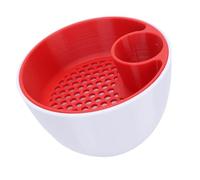 Yechiry Bol à Pistache à Double Chambre, Organisateur de Collation 2 en 1 avec Compartiment de Coque intégré pour Noix Servant du Rangement de Bonbons Pop-corn (Rouge blanc)