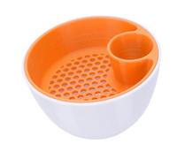 Yechiry Bol à Pistache à Double Chambre, Organisateur de Collation 2 en 1 avec Compartiment de Coque intégré pour Noix Servant du Rangement de Bonbons Pop-corn (Blanc Orange)