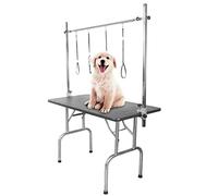 Yechiry Bras de Table de Toilettage pour Animaux de Compagnie en Acier Inoxydable, Support de Pince à Hauteur Réglable avec Corde Tables de Toilettage pour Animaux de Compagnie (Support de Table