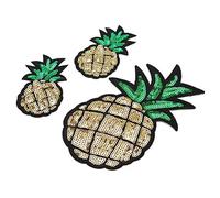 Yechiry Broderie Ananas Patchs, Ensemble de 3 Pièces | Matériau durable, Pour vestes, sacs et plus encore, Simple à utiliser, Designs attrayants