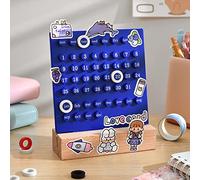 Yechiry Calendrier Perpétuel en Bois pour Enfants, Bricolage Manuel, Développement des Compétences de Planification pour les Enfants D'âge Préscolaire, les écoliers à la Maison et les Parents, (BLUE)