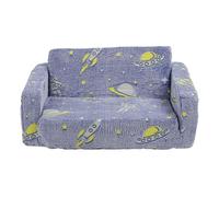 Yechiry Canapé Pliant pour Enfants, Velours Phosphorescent Mousse à Mémoire de Forme 2 Places Manteau Amovible Canapé Confortable, Chaise de Sol | Canapé Convertible pour (Blue 69x38x35cm /