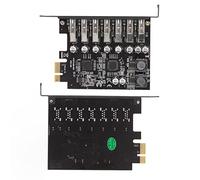 Yechiry Carte d'extension USB PCIE, Carte d'extension PCIE USB 3.2 GEN1 à 7 Ports, Hub Haute Vitesse 5 Gbit/s avec Chipset UPD720201 + 720210, Idéal pour la Mise à Niveau de l'ordinateur