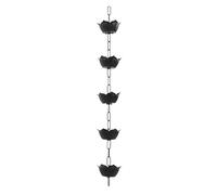 Yechiry Chaîne de Pluie, Bec Verseur en Forme de Fleur de 3,28 Pieds, Chaîne Décorative en Alliage d'aluminium avec 5 Fleurs, Idéale pour Le Système de Drainage des Eaux de Pluie du Jardin Extérieur
