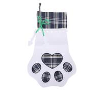 Yechiry Chaussette de Noël Grande Capacité Motif Écossais Créatif Décoration de Chaussette Suspendue avec Une Patte d'animal pour Les Fêtes de Fin d'Année en Famille Sac (Blue)