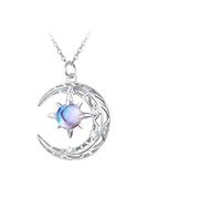 Yechiry Collier Lune et étoile, Pendentif en Argent 925 pour Femme avec Motif Romantique sculpté en Forme de Lune pour Petite Amie, épouse, Maman, Fille, Saint-Valentin (or rose)