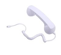 Yechiry Combiné Téléphonique Rétro, combiné Téléphonique Filaire de Type C, Haut-Parleur HiFi avec Micro Antibruit, Idéal pour Les Téléphones, Tablettes, Ordinateurs Portables (White)