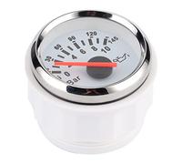 Yechiry Compteur de Pression D'huile 2 Pouces 0-10Bar, Jauge de Haute Précision avec Rétro-éclairage LED pour Automobile Moto Bateau Camion 12V/24V Taille 52mm (Cadran blanc couvercle argenté)