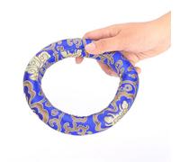 Yechiry Coussin de Bol Chantant Rond en Brocart de Soie, Design élégant, Tenue Douce et Confortable, 7 à 10 Pouces de Diamètre, pour la Pratique de la Méditation (BLUE)