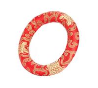 Yechiry Coussin de Bol Chantant Rond en Brocart de Soie, Design élégant, Tenue Douce et Confortable, 7 à 10 Pouces de Diamètre, pour la Pratique de la Méditation (rouge)