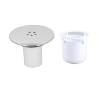 Yechiry Couvercle de Vidange de Douche, Remplacement chromé à Vidange Rapide pour Trou d'eaux Usées de 90 Mm avec Tasse de Trempage Blanche, Empêche Le Colmatage des Cheveux et Les Odeurs d'eaux