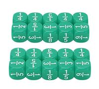 Yechiry Dés de Fraction Mathématique, Ensemble de 6 Faces à Facettes Multiples, 20 Pièces Durables pour la Pratique des Mathématiques des Enfants (Green)