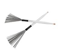 Yechiry Ensemble de 2 Brosses à Tambour, Brosse à Percussion Polyvalente à Double Usage en érable pour Batteurs de Jazz et Débutants (WHITE)