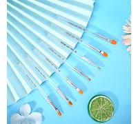 Yechiry Ensemble de 7 Pinceaux à Poignée Transparente pour Nail Art avec Tube en Aluminium Métallique, Longue Durée de Vie, Stylo Gel UV pour la Maison, Couleur Transparente (Transparent)