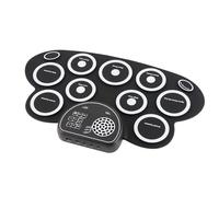 Yechiry Ensemble de Batterie électronique, Rechargeable par USB, Double Haut-parleur, pour Enfants, Tapis D'entraînement à Tambour Enroulable, pour les Environnements, Blanc