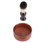 Yechiry Ensemble de Blaireaux de Rasage en Bois, Kit de Toilettage pour Cheveux Synthétiques, Bol de Rasage avec élimination des Débris, Idéal pour les Hommes en Voyage et à la Maison