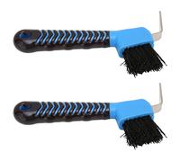 Yechiry Ensemble de Brosses à Sabots de Cheval avec Poignée en Caoutchouc Souple pour un Nettoyage Facile des Outils dans les écuries 2 Pièces Bleu