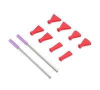 Yechiry Ensemble de Buses de Soufflage de Paille en Acier Inoxydable, 8 Buses en Plastique, 2 Pailles, Outil d'art Fluide, Outil d'art de Coulée en Acrylique avec Techniques de Coulée Bloom et