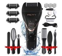 Yechiry Ensemble de Déménagement de Callosités électriques, Broyeur de Pied Rechargeable avec Affichage Numérique, Outils de Pédicure en Acier Inoxydable, Kit de Soins Portables avec 3 Têtes de