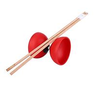 Yechiry Ensemble de Diabolo à Triple Roulement, Yoyo Chinois avec 1 Paire de Bâtons, Jouet de Compétence Yoyo Diabolo Chinois Haute Performance pour Débutants et Joueurs Intermédiaires (Rouge)