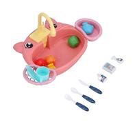 Yechiry Ensemble de Jeu d'évier de Cuisine, Ensemble d'évier de Jouet en Plastique, Jouet de Robinet 'Eau à Circulation électrique avec Robinet Rotatif, Idéal pour Les Enfants de Plus de 3 Ans