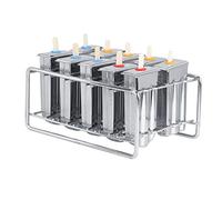 Yechiry Ensemble de Moules à Glace, Outil de Moule en Acier Inoxydable Durable pour Faire des Sucettes Glacées à la Maison, Kit Complet avec 10 Moules, 10 Couvercles et Plus, Parfait pour les