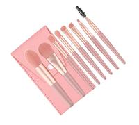 Yechiry Ensemble de Pinceaux de Maquillage de 8 Pcs, Mini Kit de Pinceau Cosmétique Portable avec Poignée en Bois pour la Surbrillance, Correcteur, Fard à Paupières, Fondation, Rougissement, Fibre