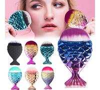 Yechiry Ensemble de Pinceaux de Maquillage en Queue de Poisson Doux, Kit de Pinceaux Cosmétiques Professionnels, à Manche en Plastique galvanisé avec Design pour Peau Sensible, Idéal pour le (YELLOW)