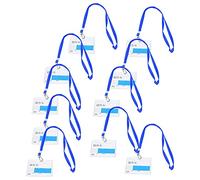 Yechiry Ensemble de Porte-badges avec Lanière, Support Transparent en PVC, Support Durable pour les Employés de Bureau (BLUE)