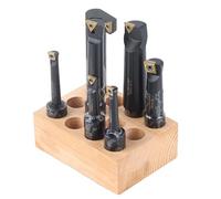 Yechiry Ensemble D'outils D'alésage 7 Pièces, Support de Barre Tournante en Carbure cémenté Indexable à Tige Ronde avec une dureté élevée pour Aléseuse et Tour
