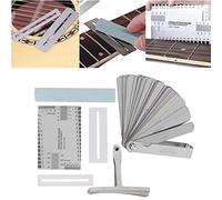 Yechiry Ensemble d'outils de Guitare, Jauge d'épaisseur de Règle 'action de Corde en Acier Inoxydable, Outil 'espacement de Jauge de Rayon pour la Réparation de Guitare électrique, Basse, Banjo,