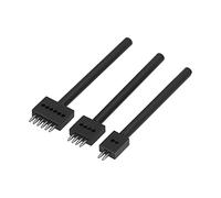 Yechiry Ensemble D'Outils de Poinçonnage du Cuir, Outils Perforés en Cuir Fiables, Conçus pour la Perfection de L'artisanat, Portables, en Acier au Carbone, 3 Pièces (Pas de dent 5mm)