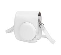 Yechiry Étui pour Appareil Photo Mini 12 en Cuir PU, Sac de Protection Anti-Rayures avec Bandoulière Réglable, Album Photo 64 Pages, 10 Cadres Suspendus et 4 Filtres de Couleur (White)