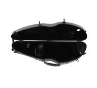 Yechiry Étui pour Violon Portable Noir en Fibre de Carbone, Boîte de Rangement pour Violon avec Doubles Sangles et Hygromètre, pour Violons Pleine Grandeur 4/4 3/1/2 1/8