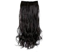 Yechiry Extension de Cheveux Synthétiques Ondulés pour un Beau Volume, Longueur de 23,6 Pouces avec 6 Clips pour Femmes Lors D'événements (Marron foncé #12)