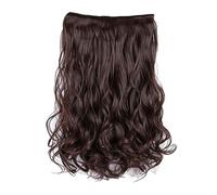 Yechiry Extension de Cheveux Synthétiques Ondulés pour un Beau Volume, Longueur de 23,6 Pouces avec 6 Clips pour Femmes Lors D'événements (Marron foncé #13)