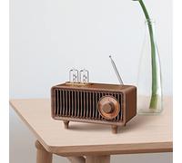 Yechiry Haut-Parleur Bluetooth Portable, Haut-Parleur Stéréo sans Fil à Tube sous Vide Vintage avec Lumières Ambiantes Bluetooth 5.0 Carte Mémoire sans Fil U Disk Sortie AUX pour PC (Couleur du Bois)