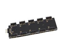 Yechiry Hub RVB 10 Canaux pour Extensions de Ventilateur de Carte Mère avec Prise en Charge AURA pour la Personnalisation du PC et les Effets D'éclairage (12V 4 broches)