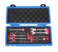 Yechiry Jeu de 9 Clés à Cliquet Flexibles, Ensemble Métrique 8-17 Mm, 72 Dents, Tube en Acier Cr V, clé à Cliquet Réglable 180 Degrés pour Conduites de Carburant, de Frein et de