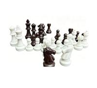 Yechiry Jeu D'échecs de 32 Pièces D'échecs élégantes Marron et Blanches Conçues pour Un Jeu Silencieux en Famille et à L'école (49mm)