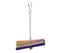 Yechiry Jouet Interactif coloré en Bois pour Perruche, Jouet à Mâcher pour Cage à Perroquet, Prévient la Mélancolie et Soulage Le Stress, Bois, 22,1 X 11,9 Cm